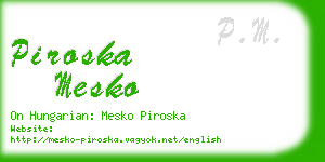 piroska mesko business card